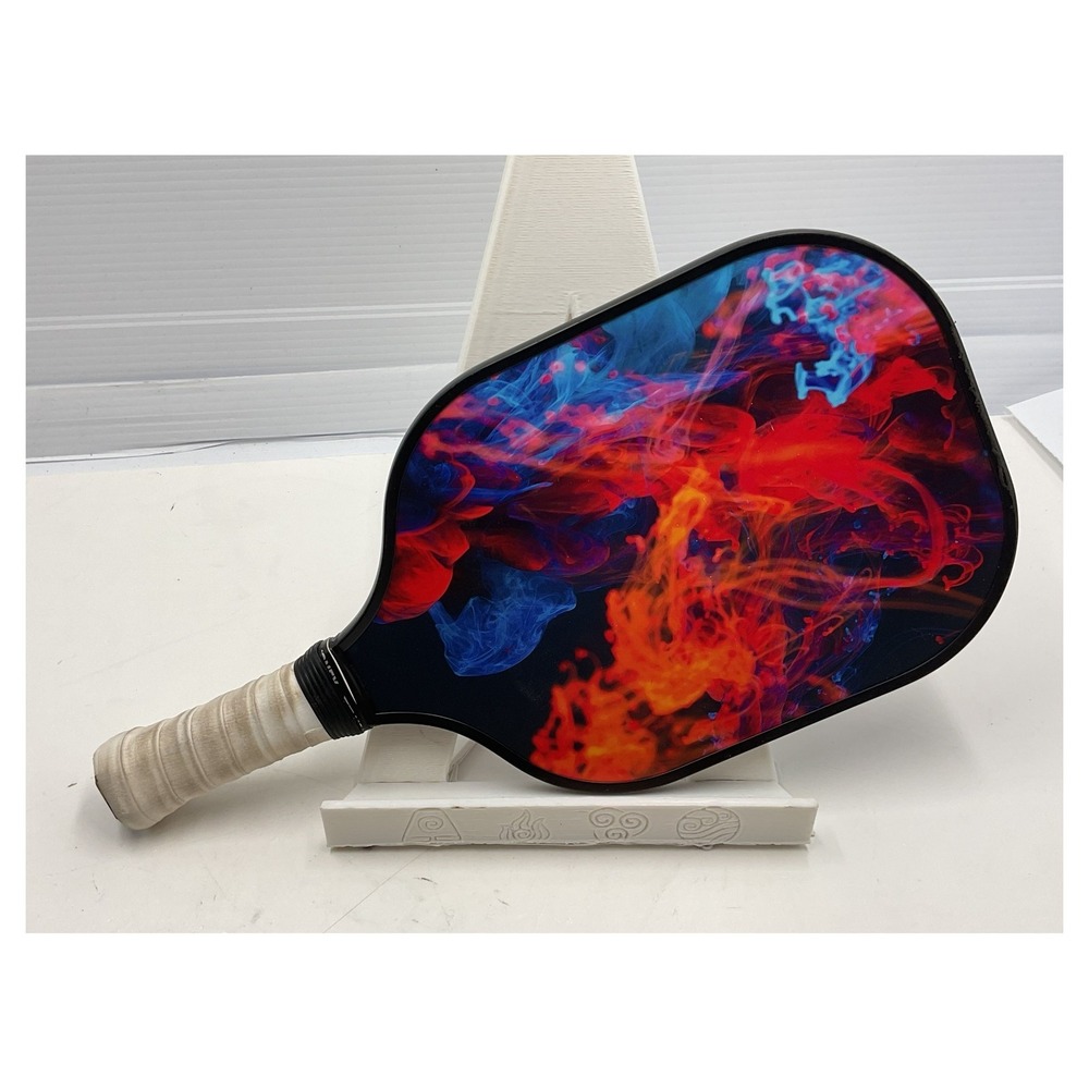 Unbranded Pickleball Paddle Set Red & Blue Smoke Graphic 2 Balls & Carry Bag